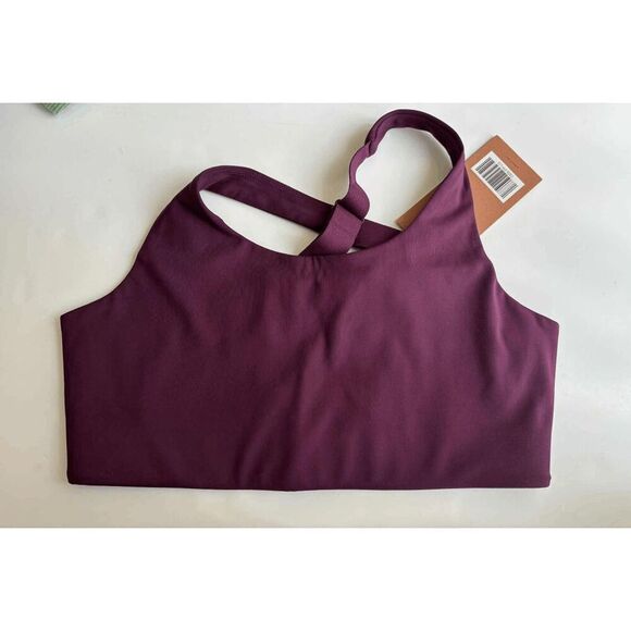 Girlfriend Collective Simone High Support Bra in Plum Size Large - Picture 1 of 2